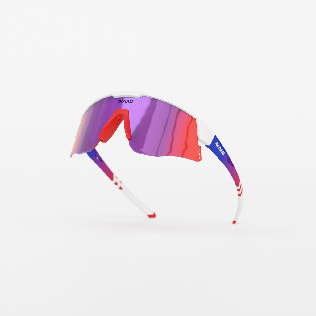 MIRADOR AEROLIGHT sportsbriller hvit/blå med rødt speilglass – sidevisning